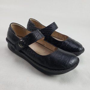 Alegria Paloma Hieroglyph Mary Jane Womens 10.5/11 41 Black Leather Shoe PAL-661